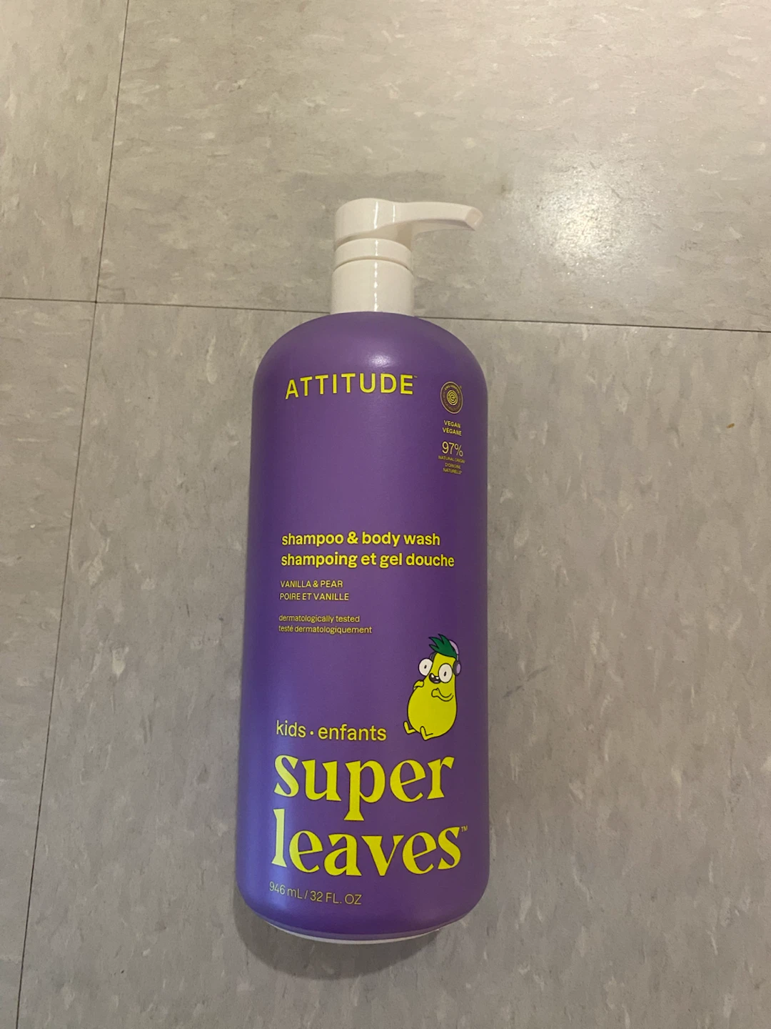 ATTITUDE Kids Super Leaves Shampoo & Body Wash, Vanilla & Pear