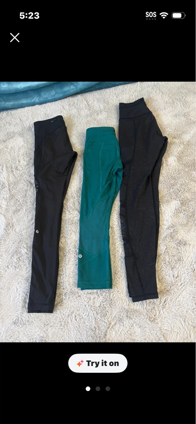 Lululemon Leggings - Black, Teal, and Grey - photo 2