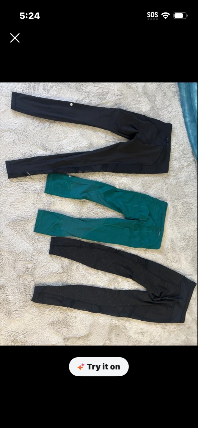 Lululemon Leggings - Black, Teal, and Grey