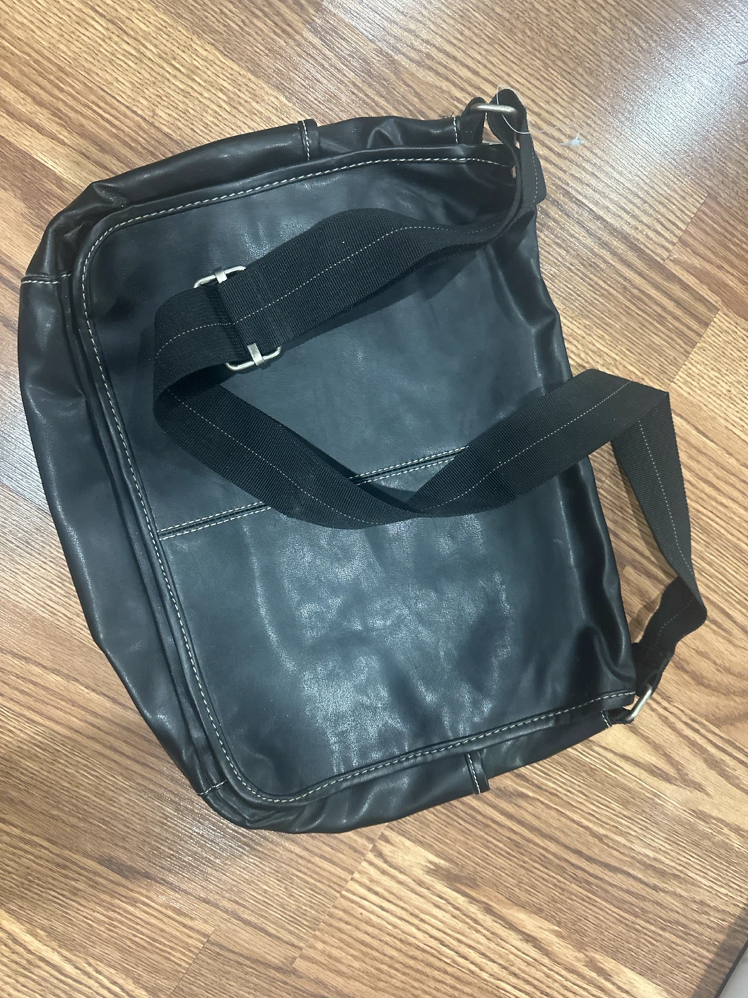 Black Leather Messenger Bag