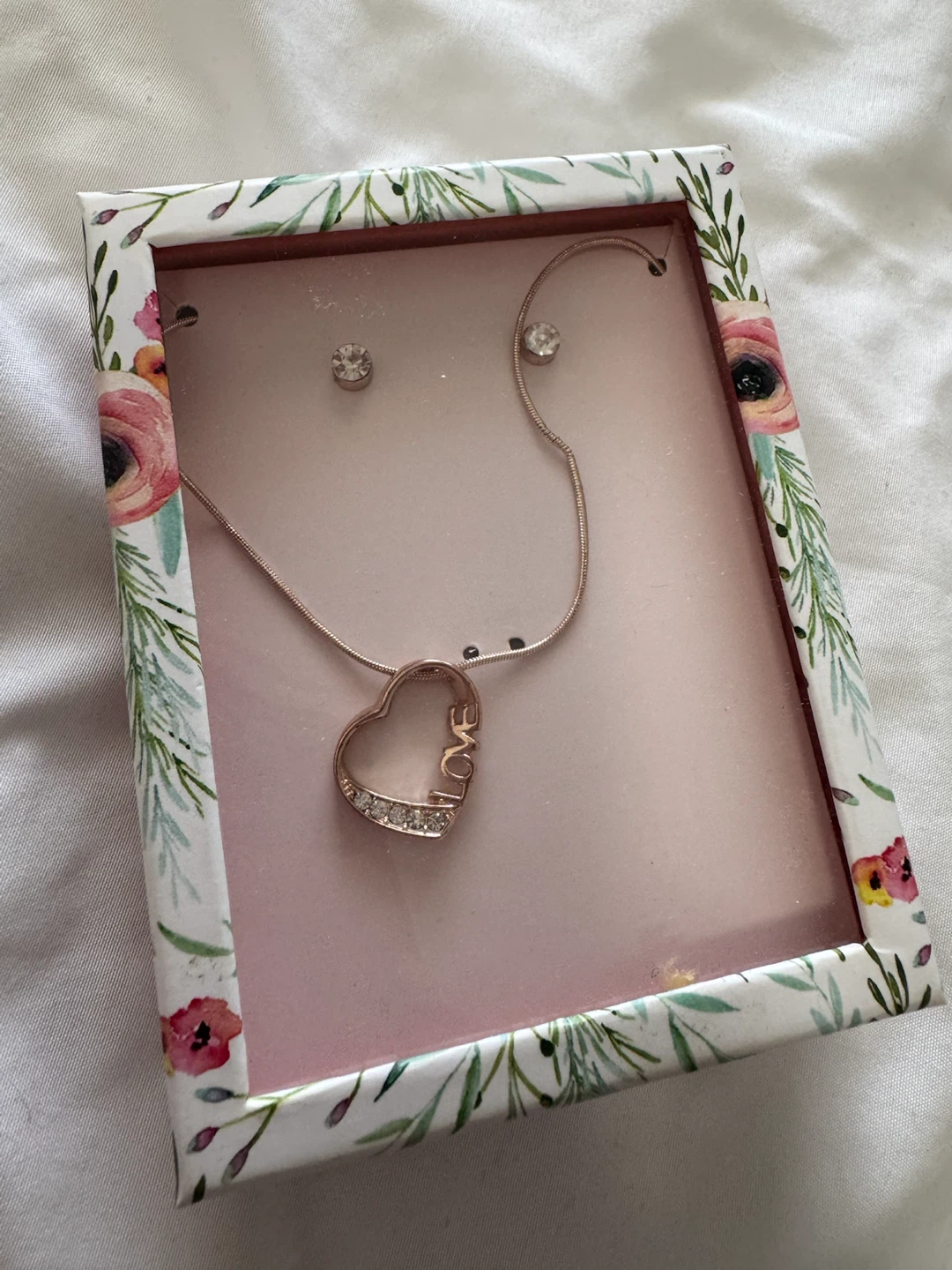Heart Necklace and Earring Set