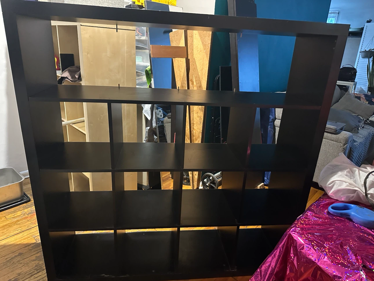 Ikea Kallax Brown/Blk Cube Storage Shelf Unit - photo 3