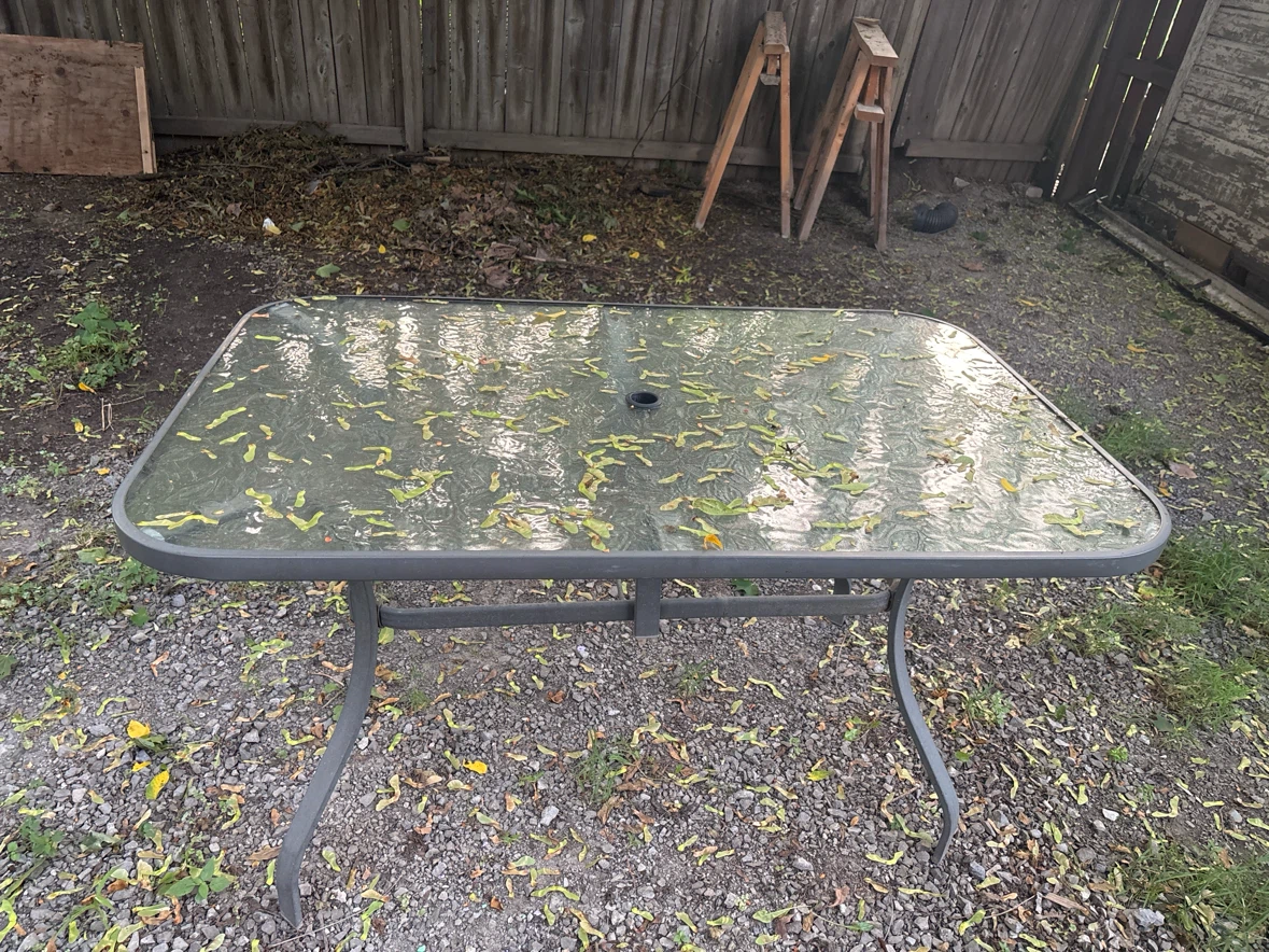 Patio Table with Glass Top