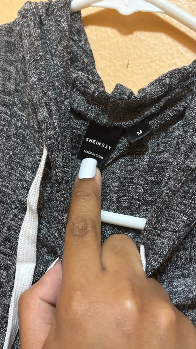 SHEINSY gray ribbed hooded midi dress - photo 2