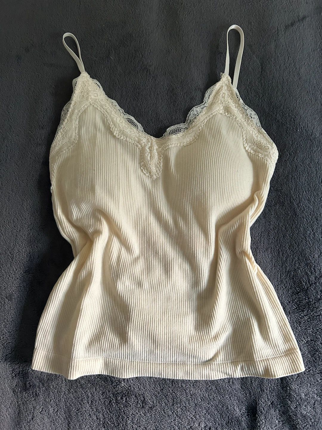 Cream lace neckline cami top
