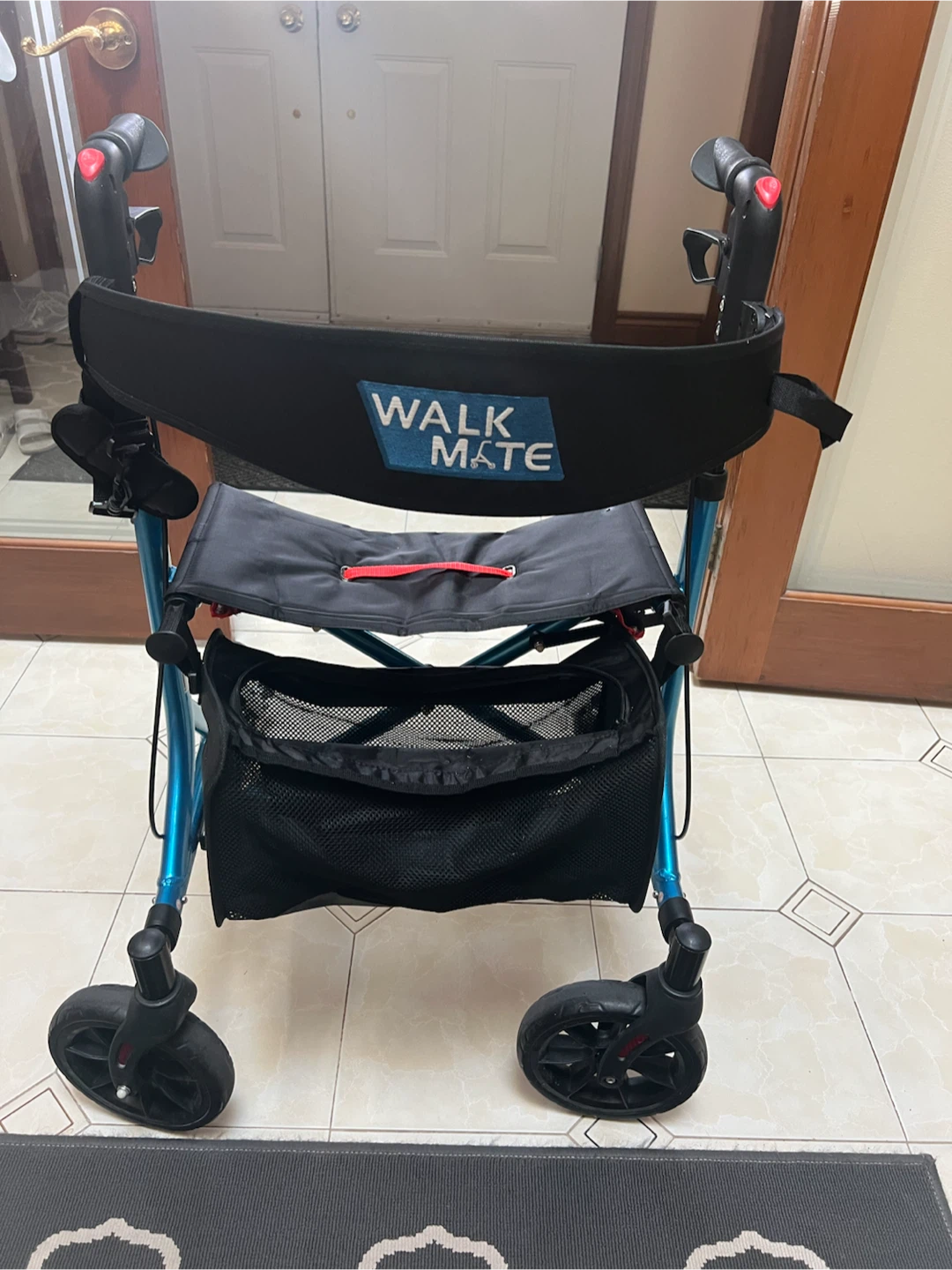 Walk Mate 4-Wheel Walker with Seat and Basket