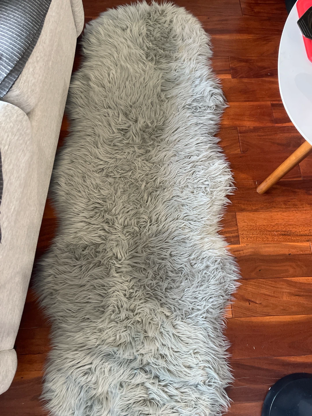 Grey Faux Fur Rug
