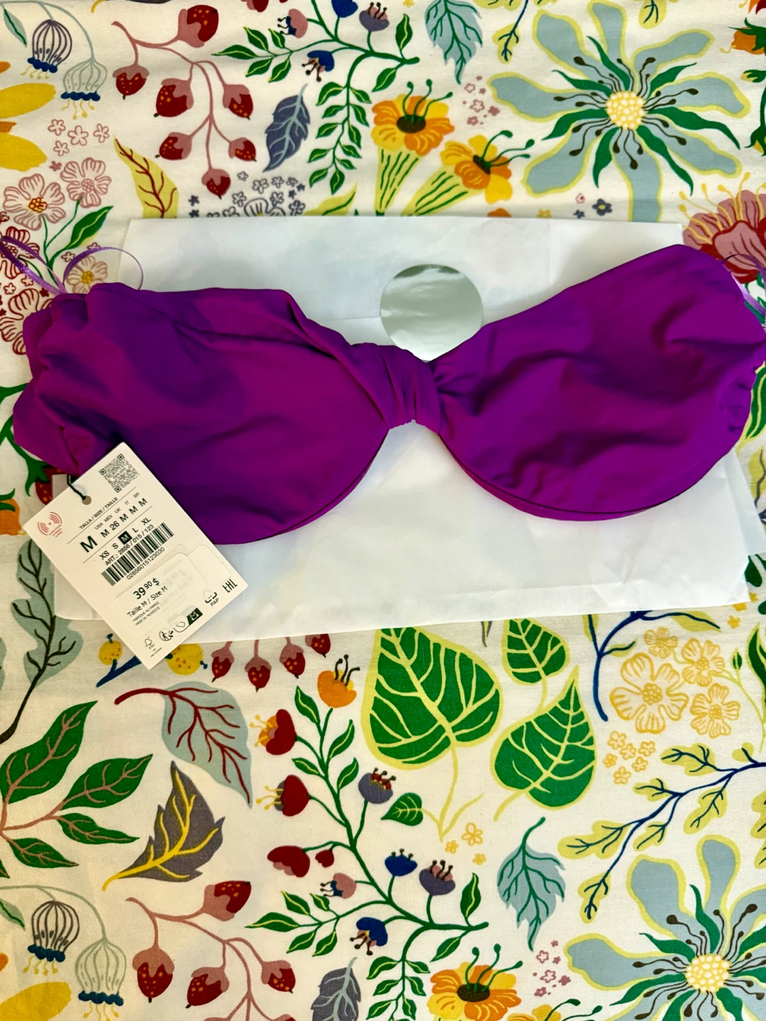 New Zara Magenta Strapless Top - Size M
