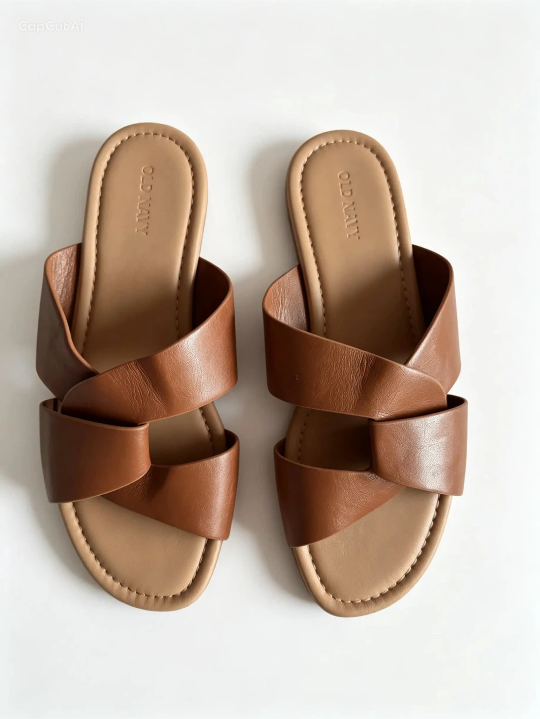 Old Navy Brown Crisscross Slide Sandals Size 8