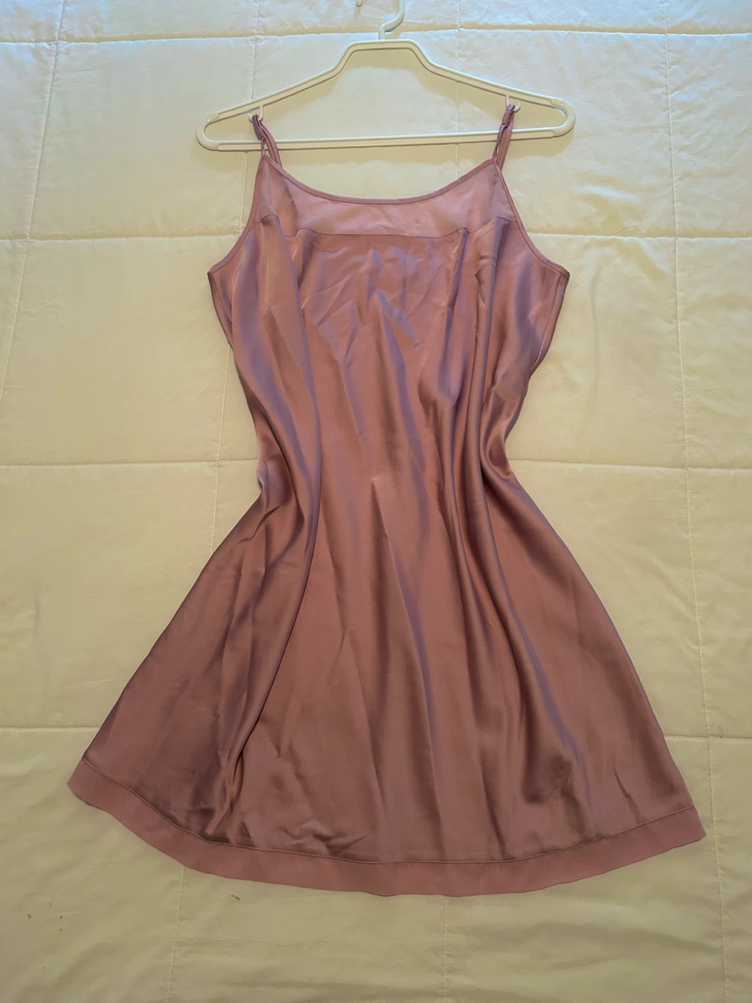 La Vie en Rose Pink Satin Slip Dress
