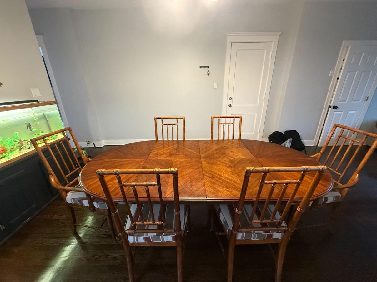 Vintage Wood Dining Table with 6 Chairs - photo 3