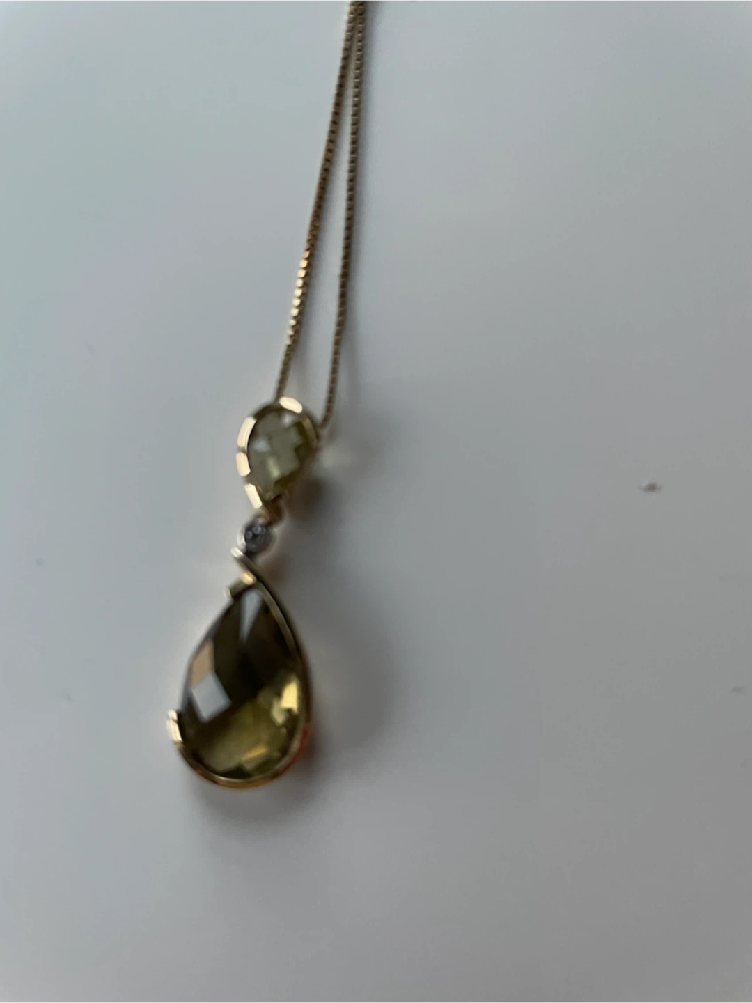 10K Yellow Gold Citrine Necklace and Earring Set - photo 2