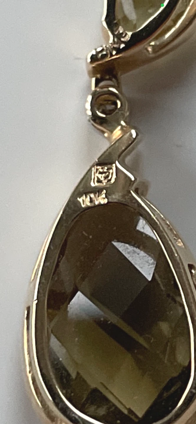 10K Yellow Gold Citrine Necklace and Earring Set - photo 3