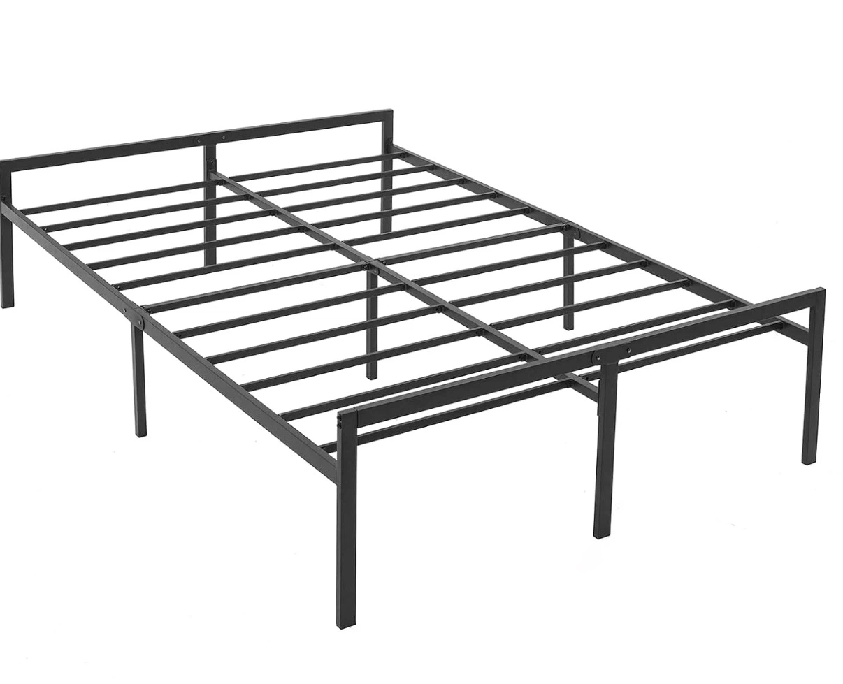 Black Metal Bed Frame with Mattress - photo 2