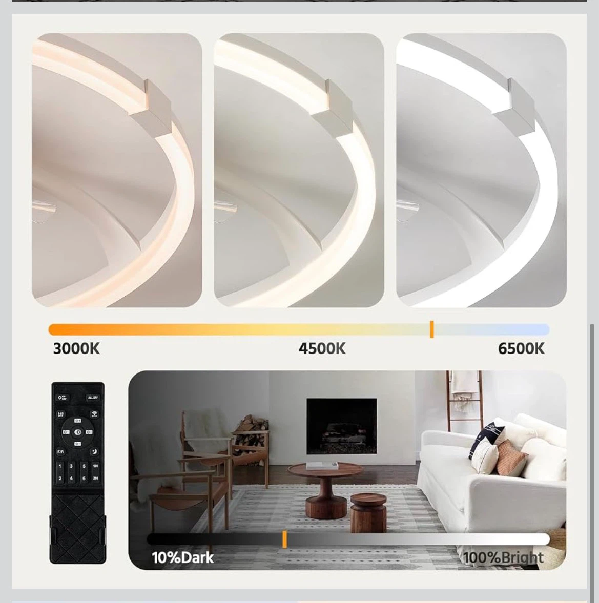 White LED Ceiling Fan with Remote - photo 5