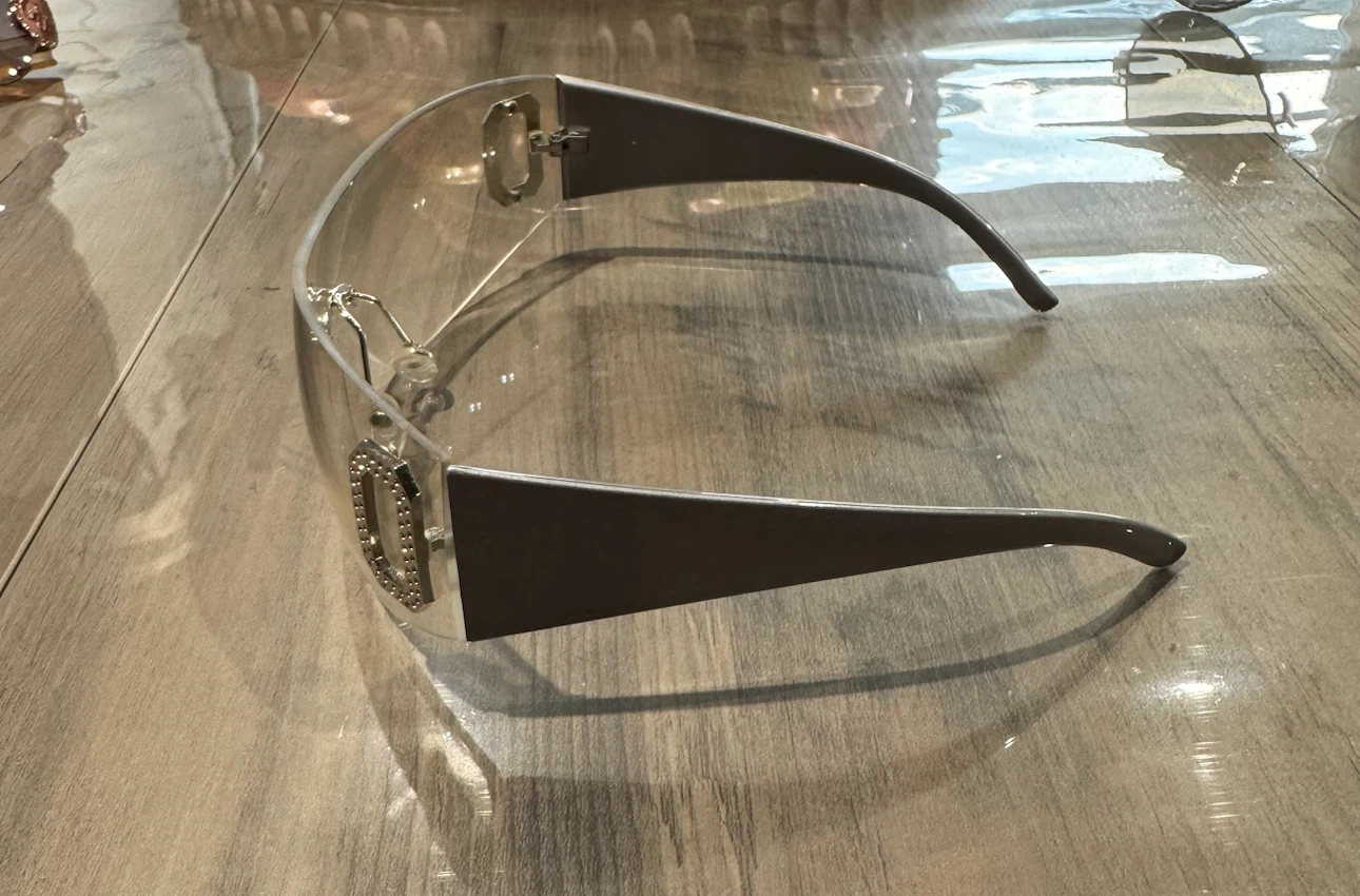 Clear Shield Sunglasses with Silver Accents - photo 2