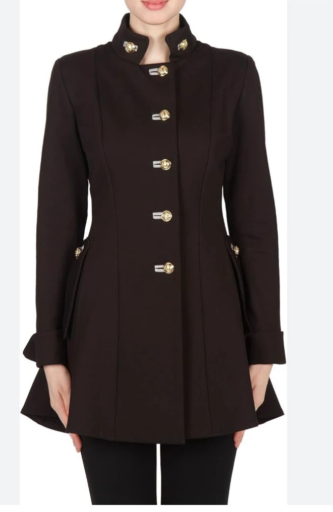 Joseph Ribkoff Size 10 Black Military Buttoned Jacket🧥