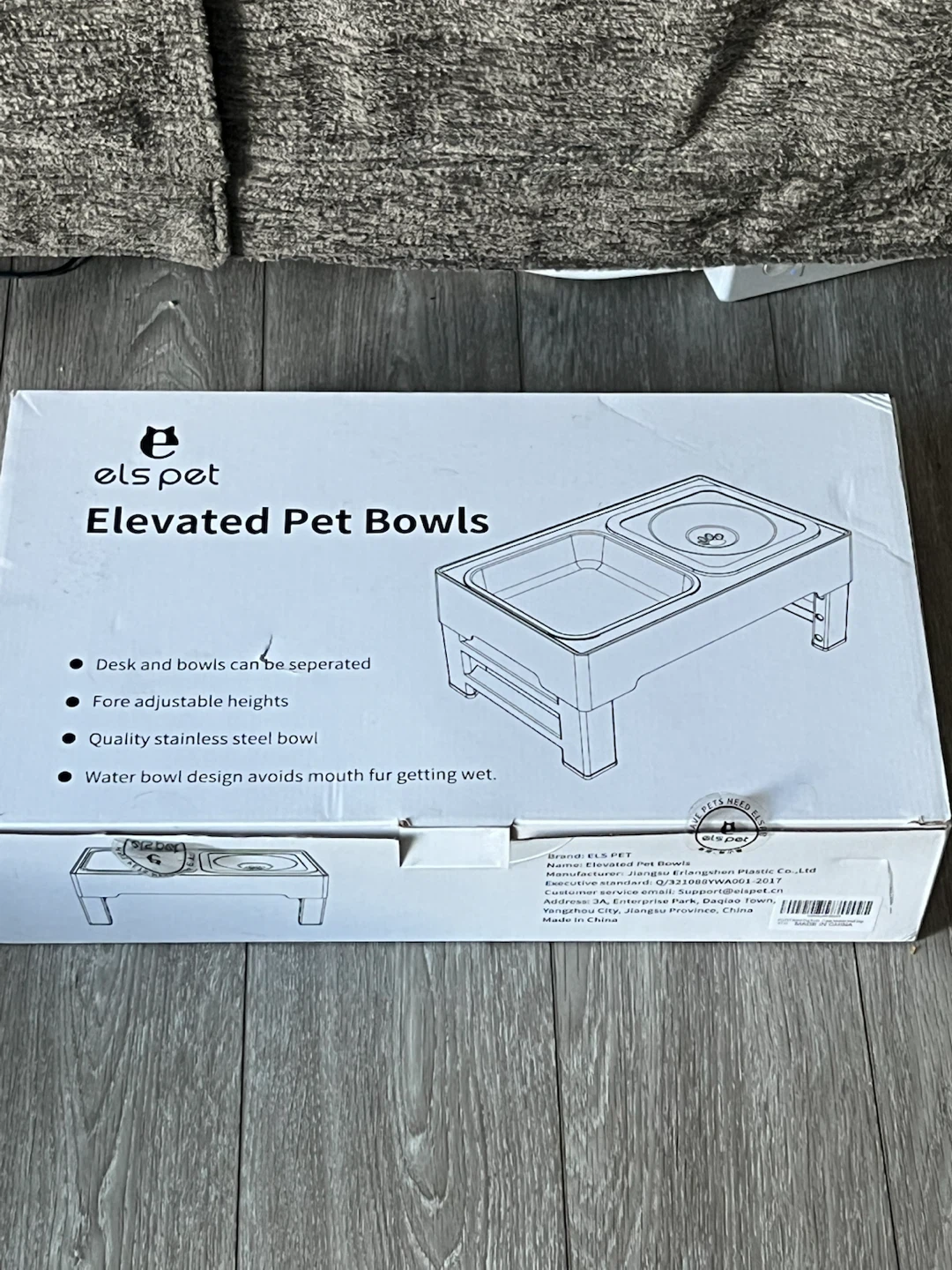 ELS PET Adjustable Raised Dog Bowls Stainless Steel