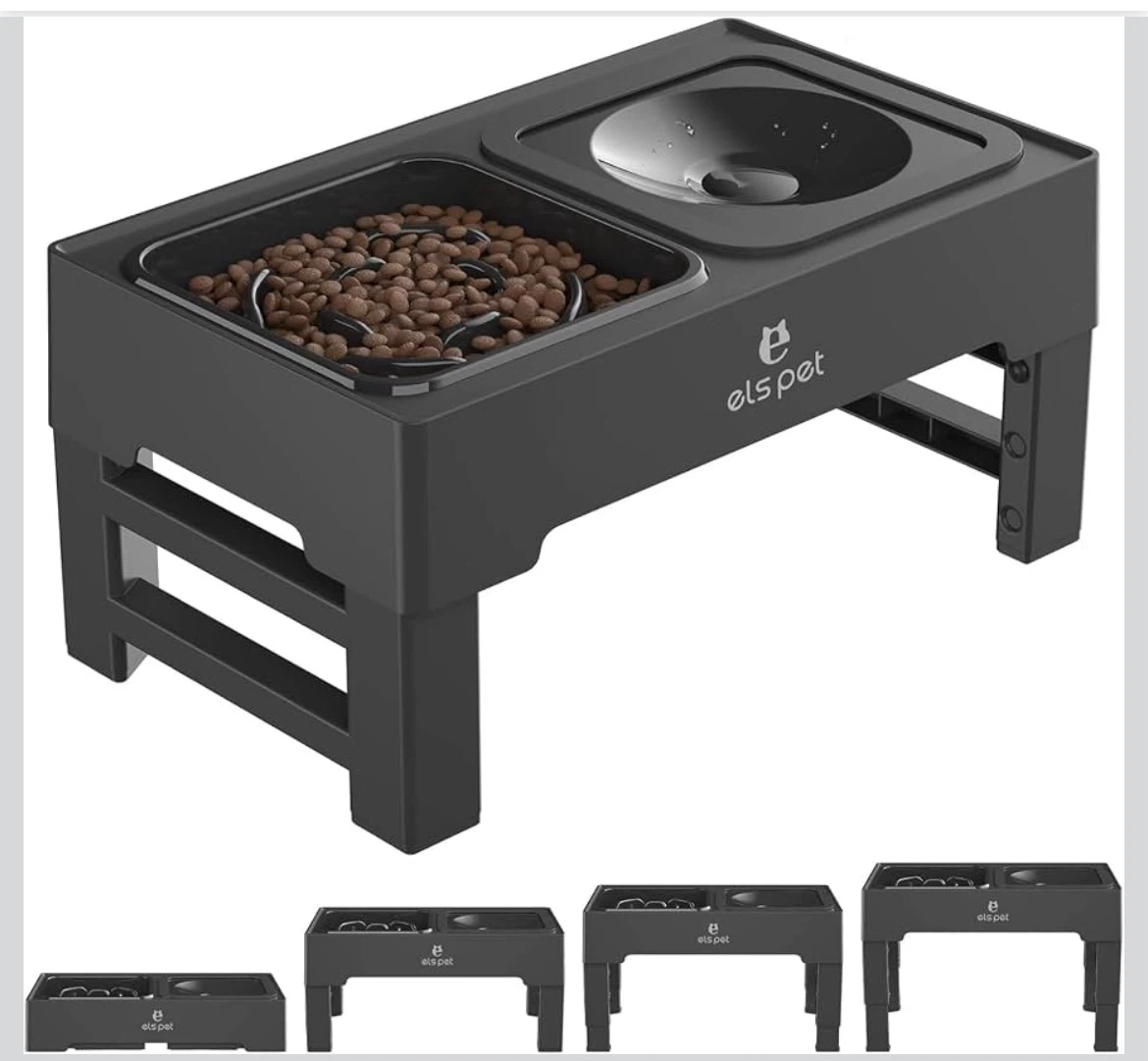 Elevated Dog Bowls Stand with Slow Feeder Dog Bowl - photo 3