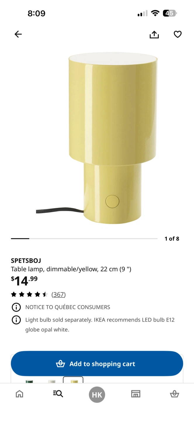 IKEA SPETSBOJ Table Lamp - Yellow - photo 2