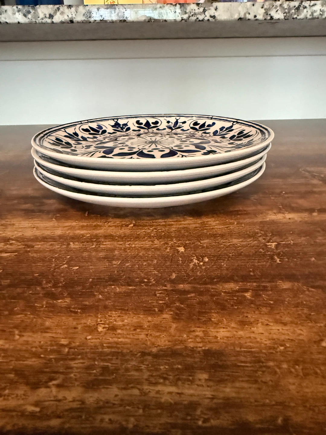 Set of 4 Blue & White Decorative Plates