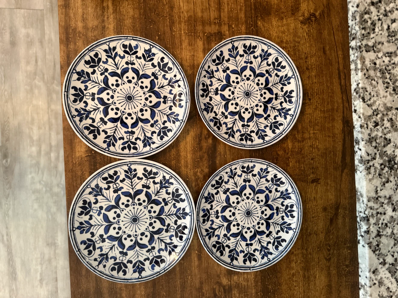 Set of 4 Blue & White Decorative Plates - photo 2