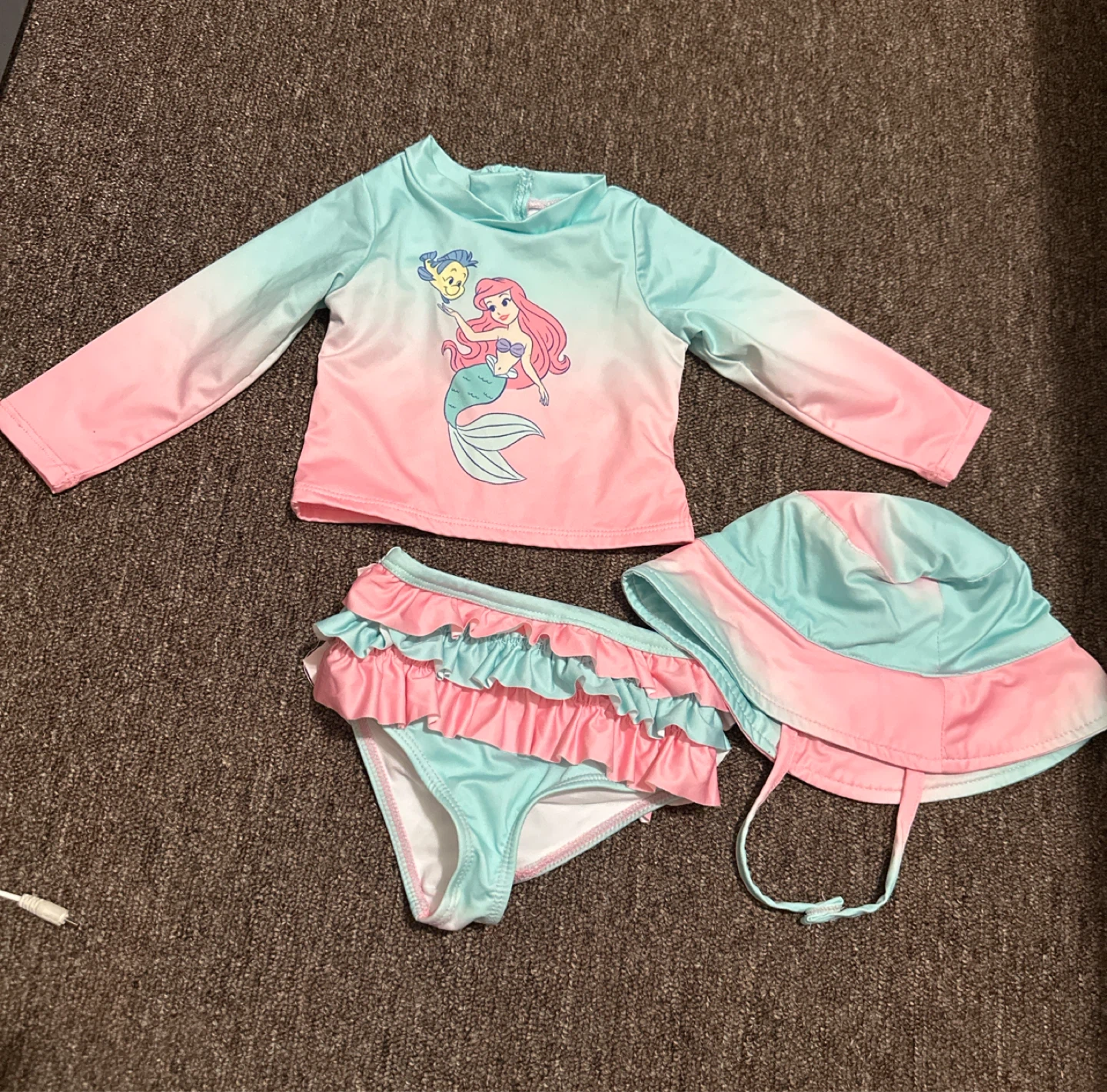 Disney Little Mermaid Swimsuit and Hat Set
