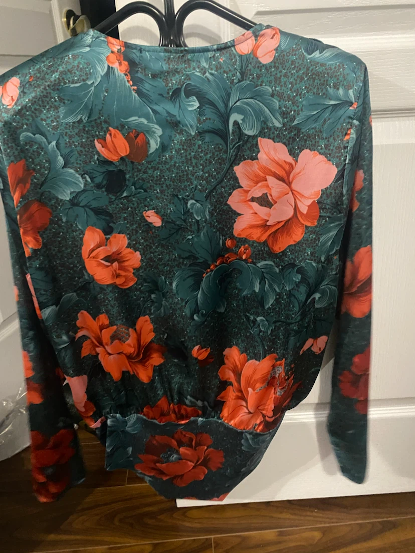 ZARA Floral Print Long Sleeve Bodysuit - photo 2