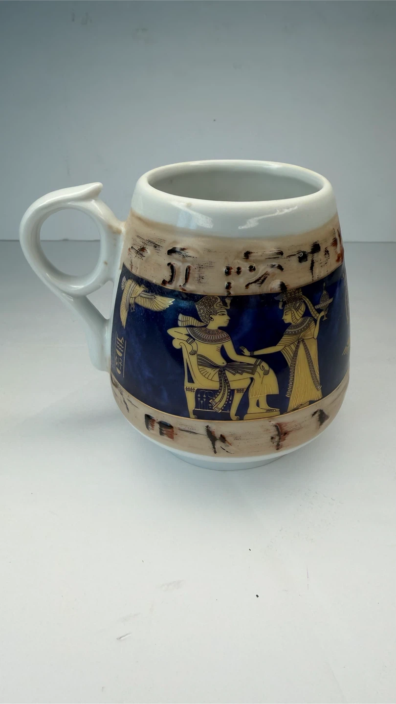 Fathi Mahmoud Coffee Mug Egyptian Design Blue and Gold - photo 3