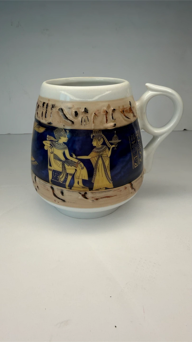Fathi Mahmoud Coffee Mug Egyptian Design Blue and Gold - photo 4