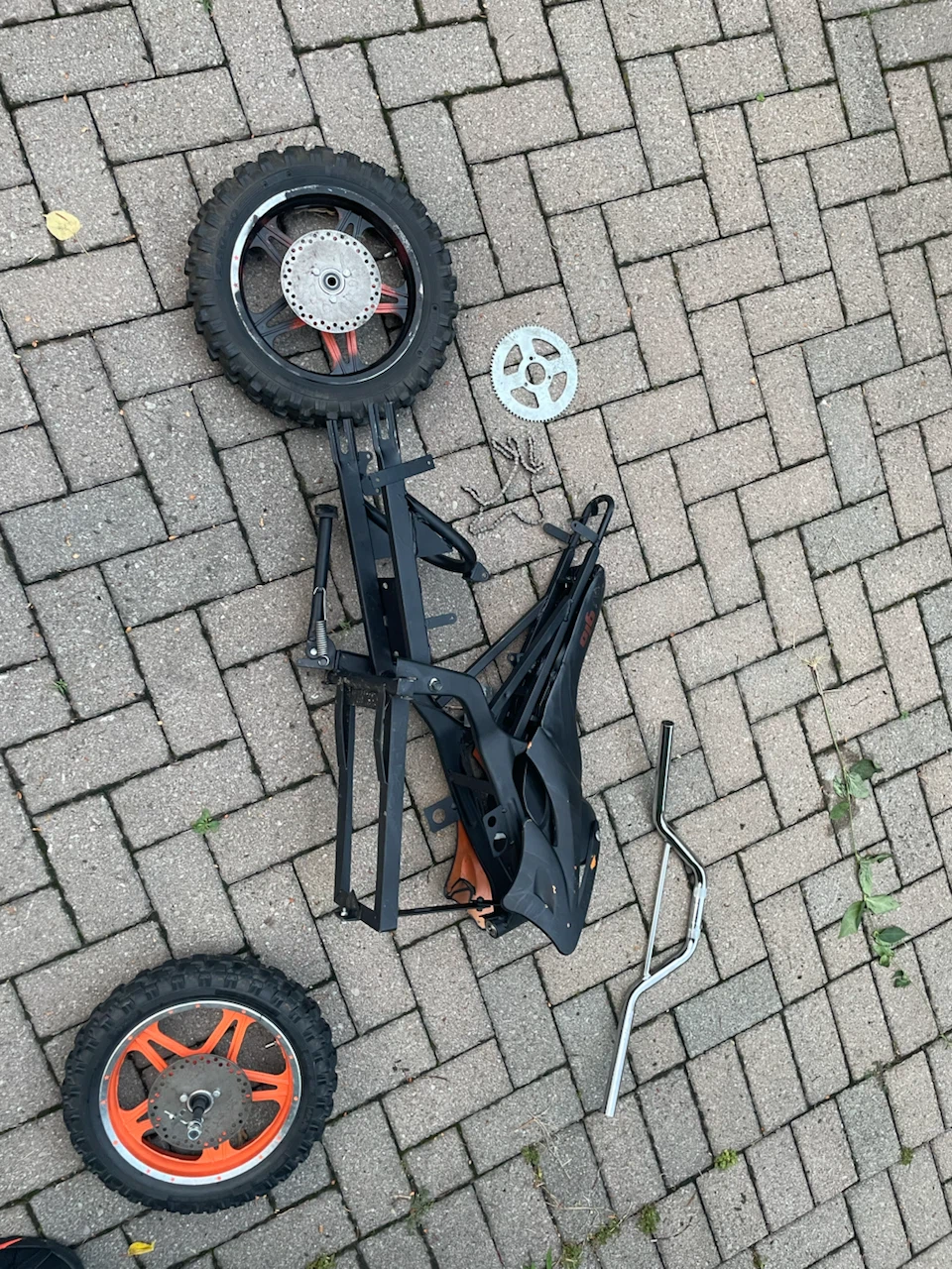 Mini Bike Frame Parts with Wheels