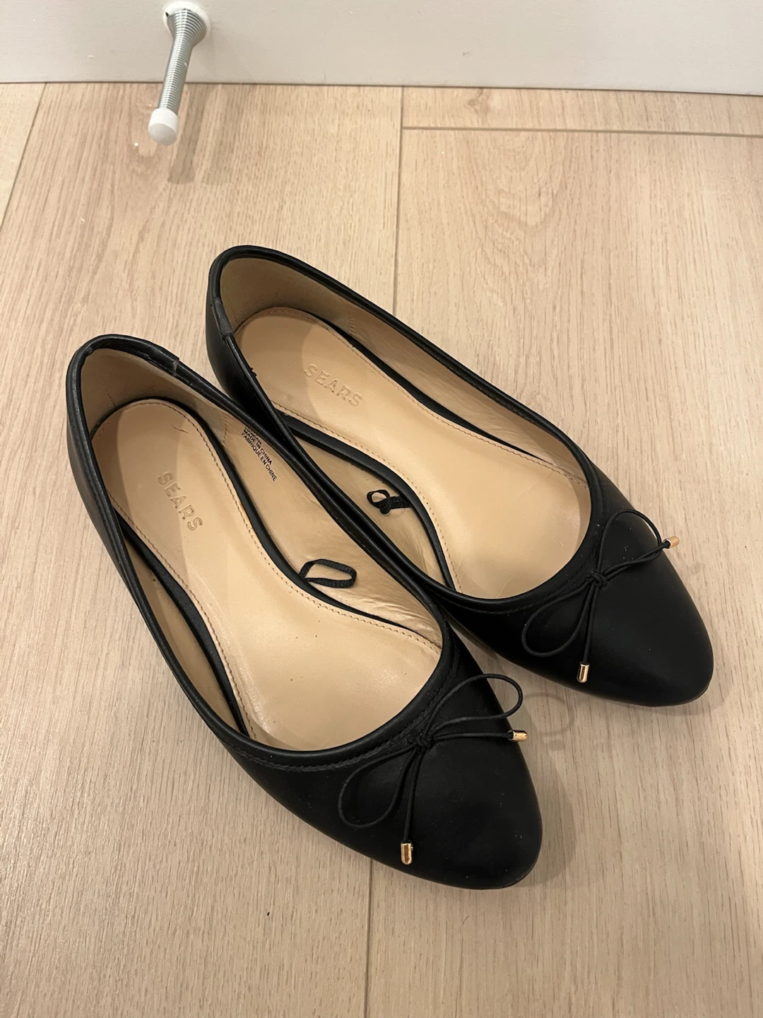 Sears Black Ballet Flats with Bow - photo 3