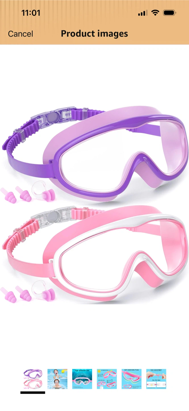 Brand New- set Kids Swim Goggles with Ear Plugs - photo 2