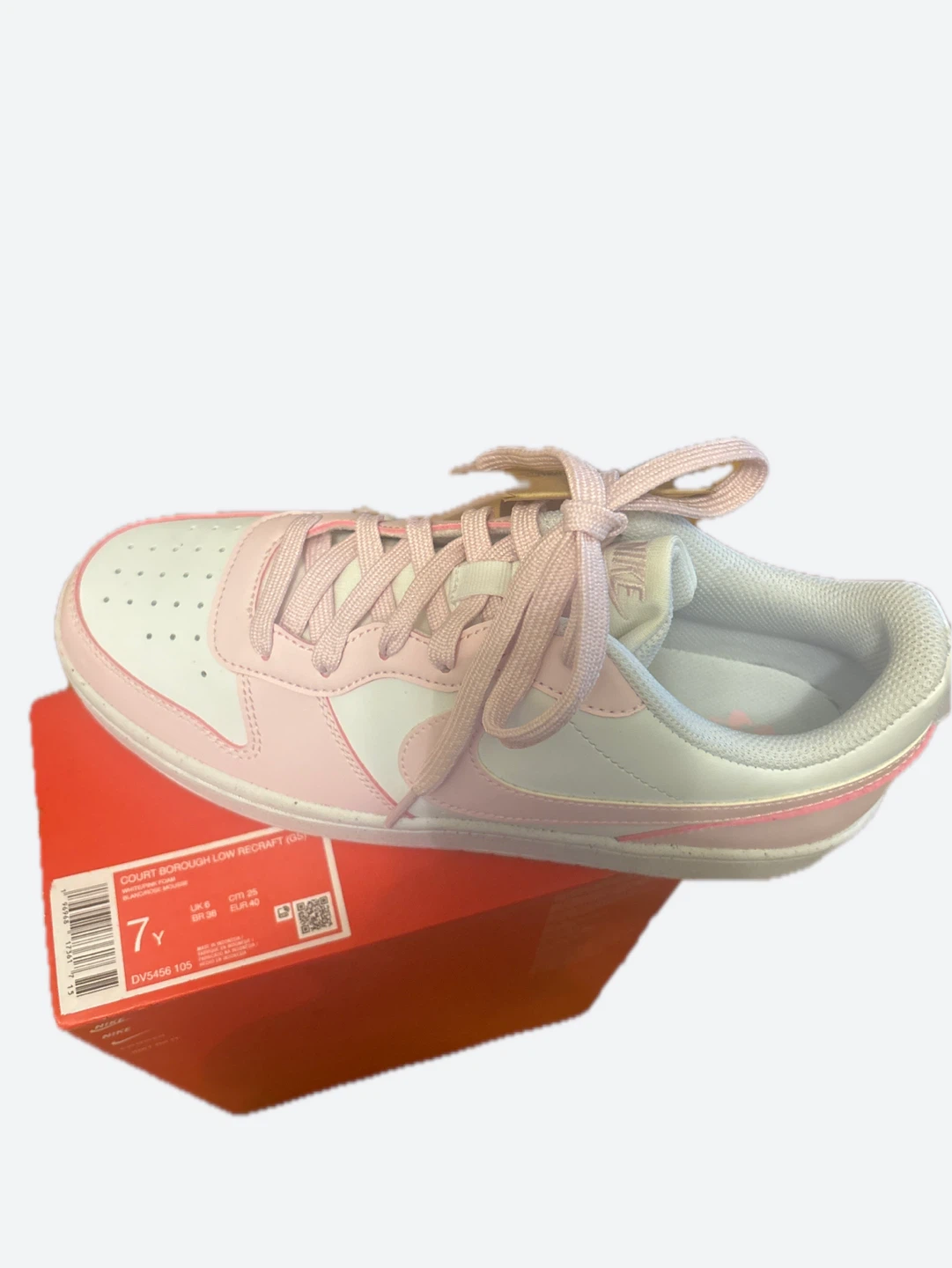 Nike Pink and White Nike Court Sneakers - photo 2
