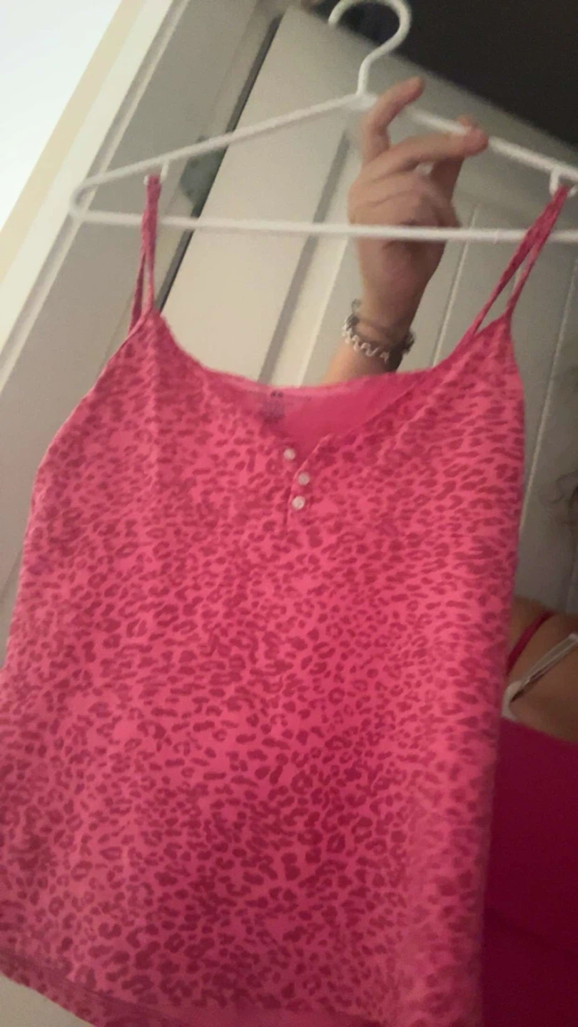Pink Leopard Print Cami Top