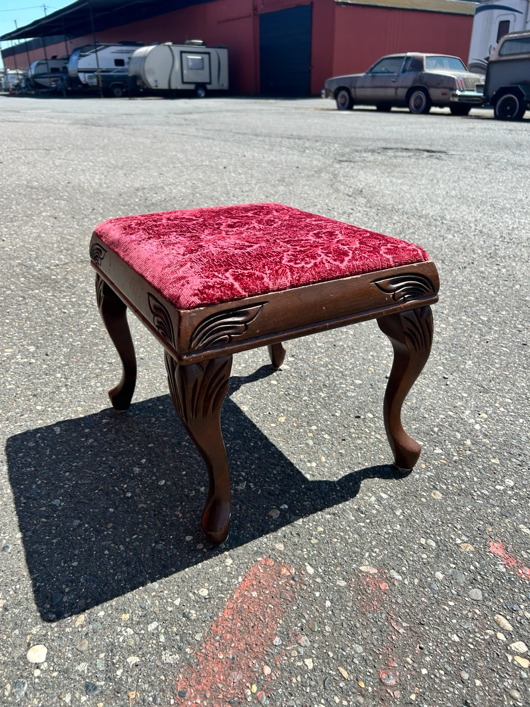 Vintage Footstool Ottoman - photo 2