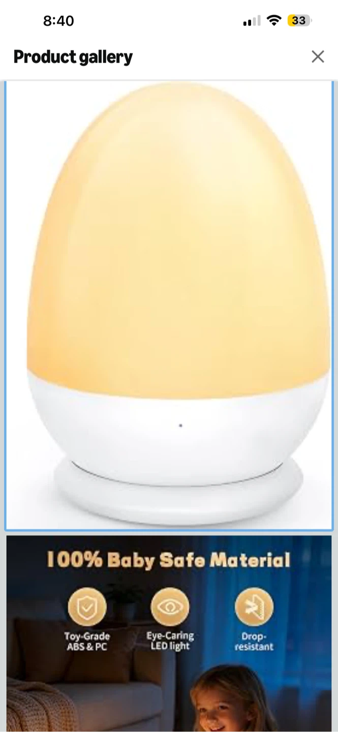 BNIB MediAcous Baby Egg Night Light - White - photo 2