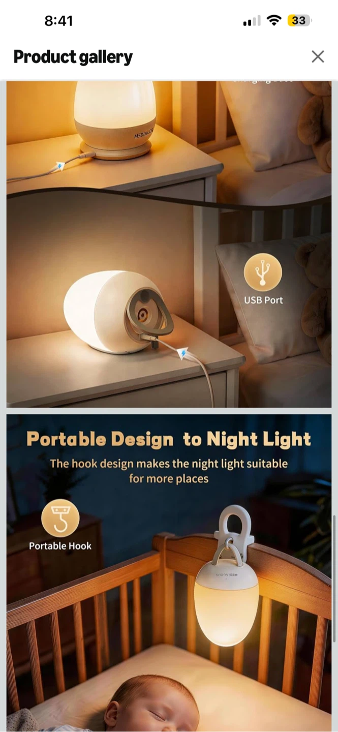 BNIB MediAcous Baby Egg Night Light - White - photo 5
