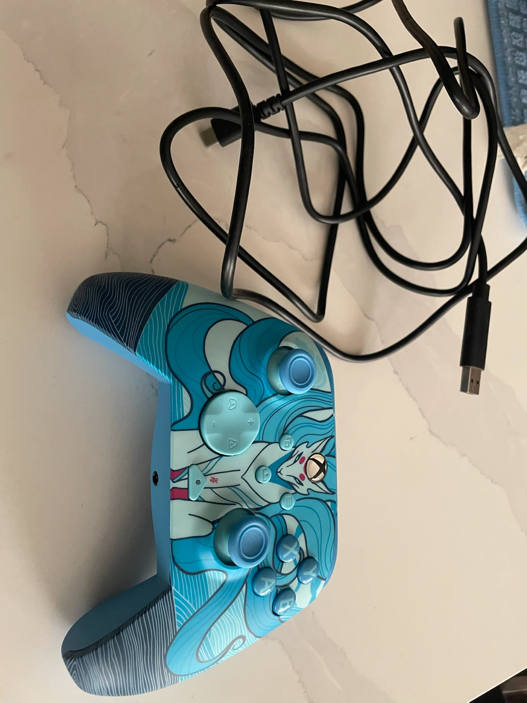 Custom Blue Wave Xbox Controller