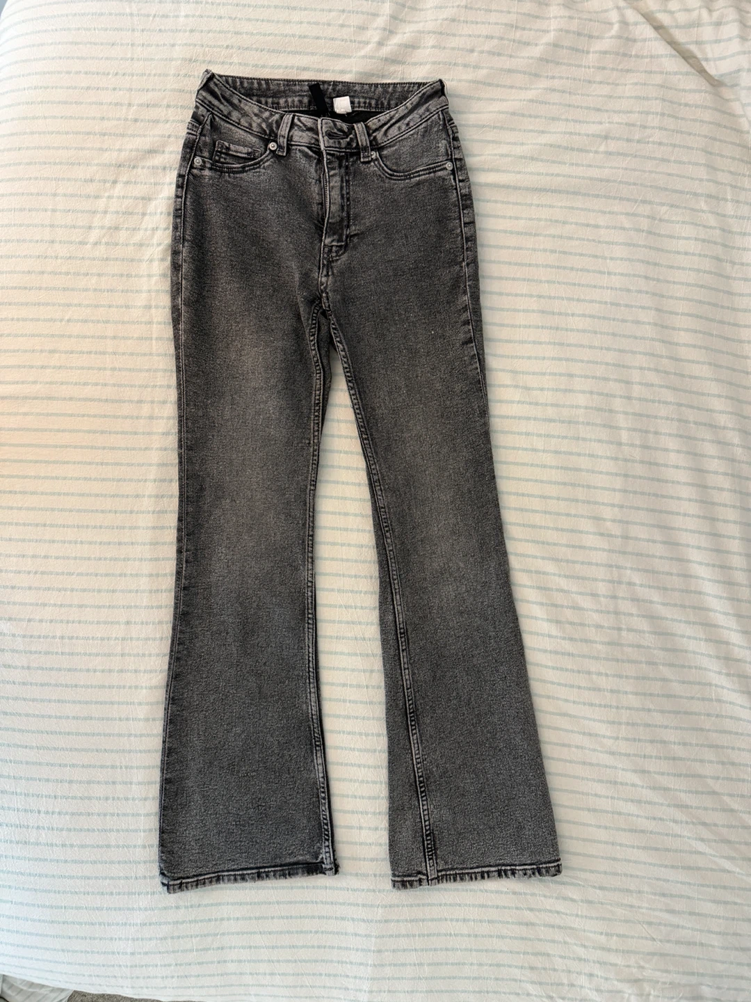 H&M Divided Black Grey Flare Jeans