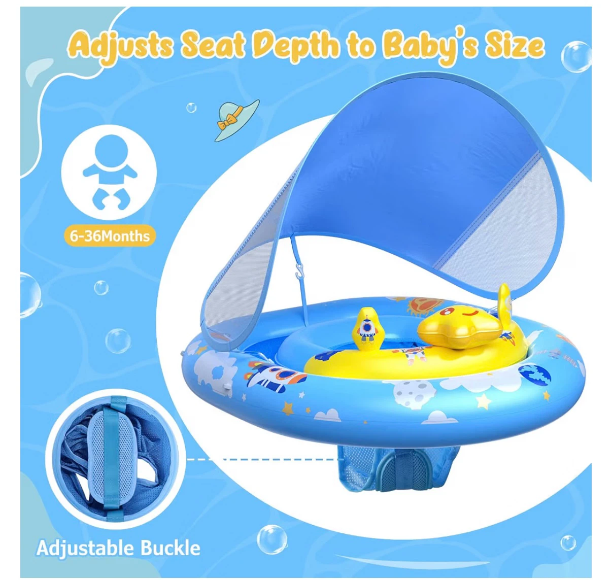 Baby Swim Float with Sunshade - photo 2