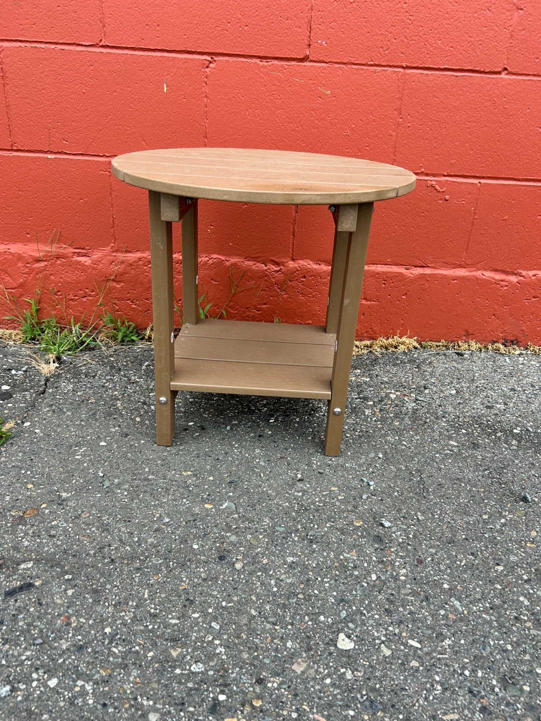 Round Side Table with Shelf