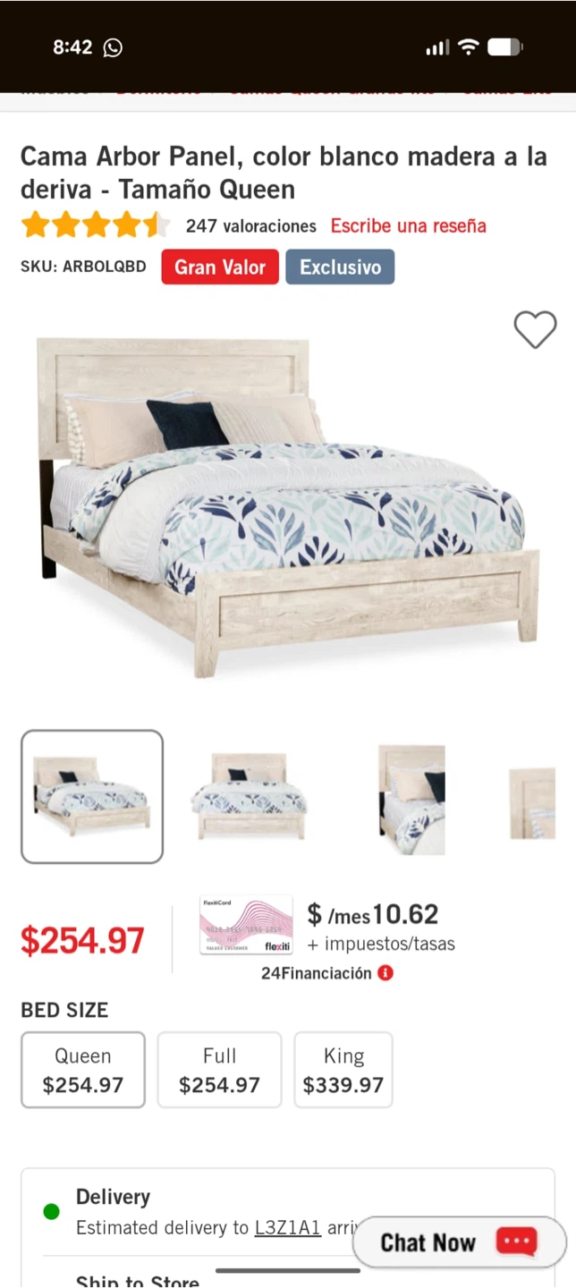 Arbor Panel Bed Frame - Queen - Whitewashed Wood