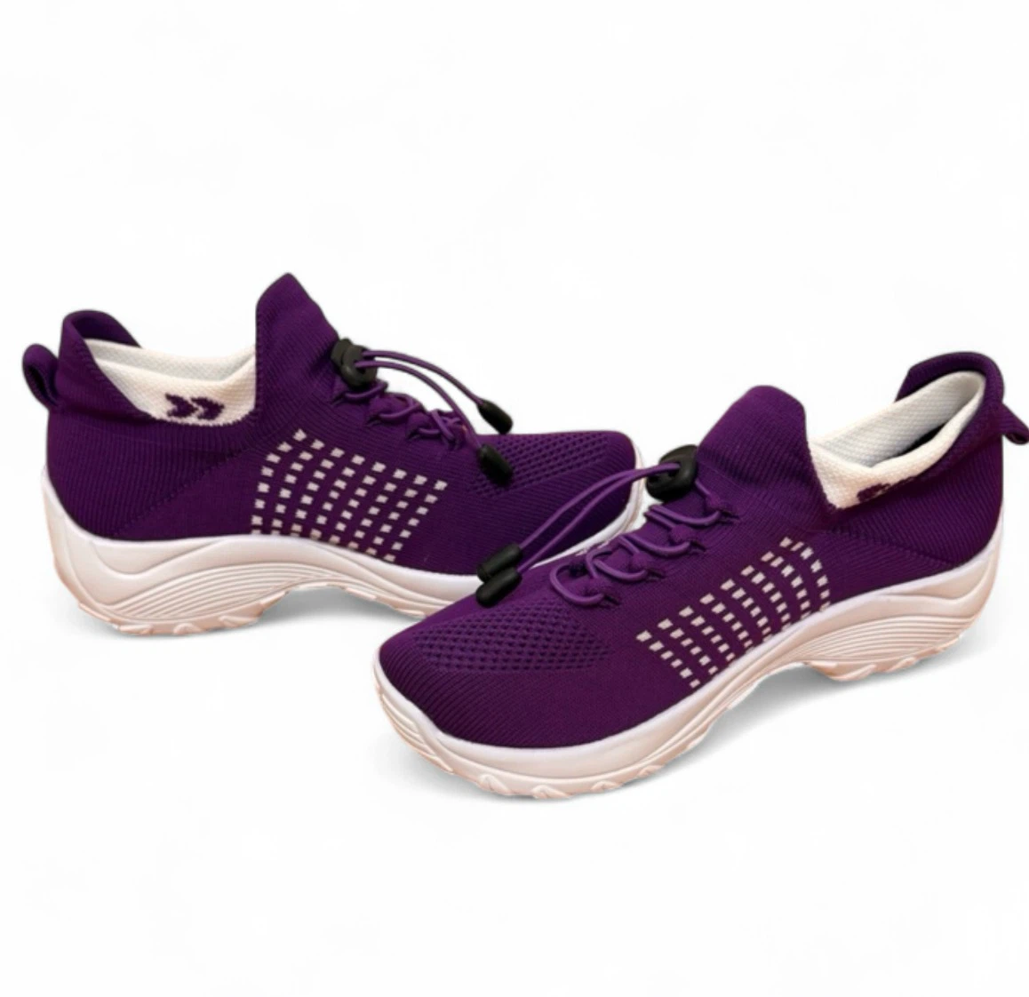 NEW! Orthopedic Comfortable Purple Knit Slip-On Walking Shoes - photo 2