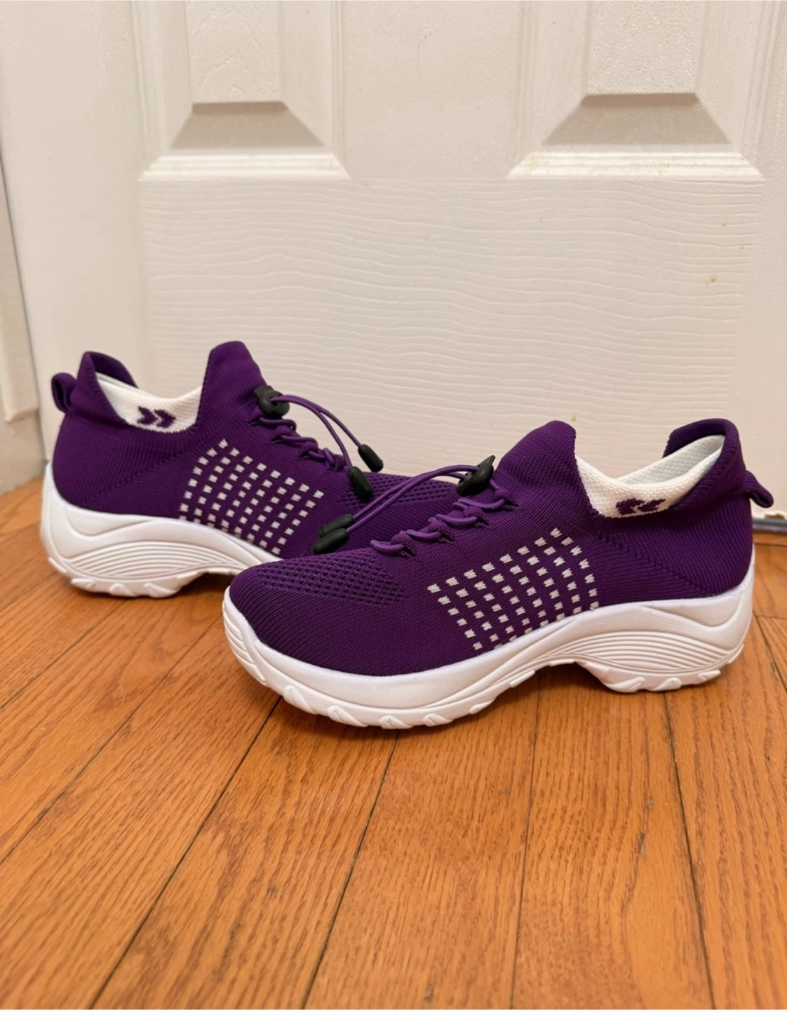 NEW! Orthopedic Comfortable Purple Knit Slip-On Walking Shoes - photo 5