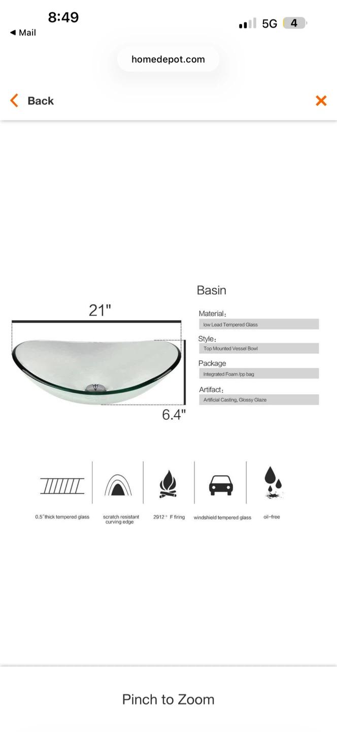 Glass Vessel Sink