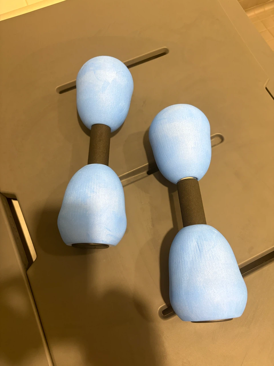 Light Blue Foam Dumbbells for Water Aerobics (Set of 2)