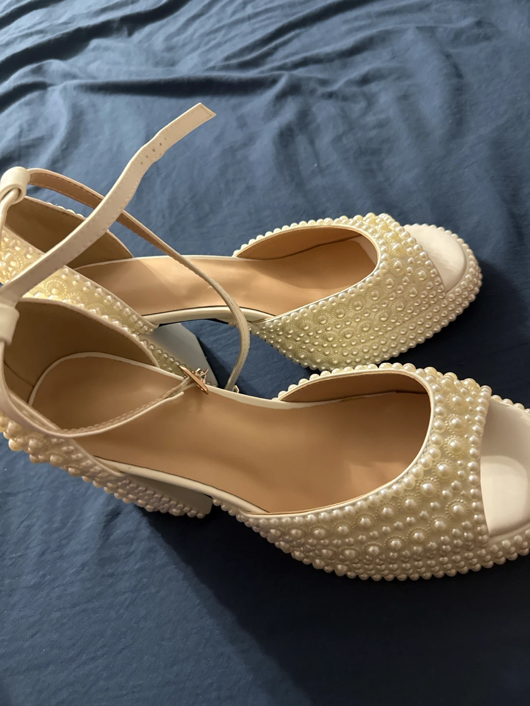 White Pearl Embellished Heels - photo 3