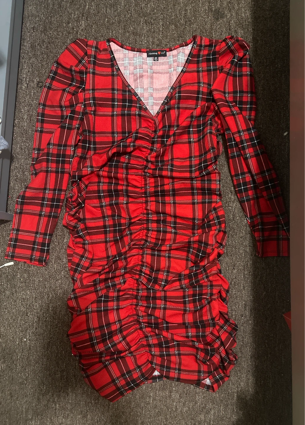 Plaid Shirred V-Neck 3-Pack Dresses Plus sized - photo 3