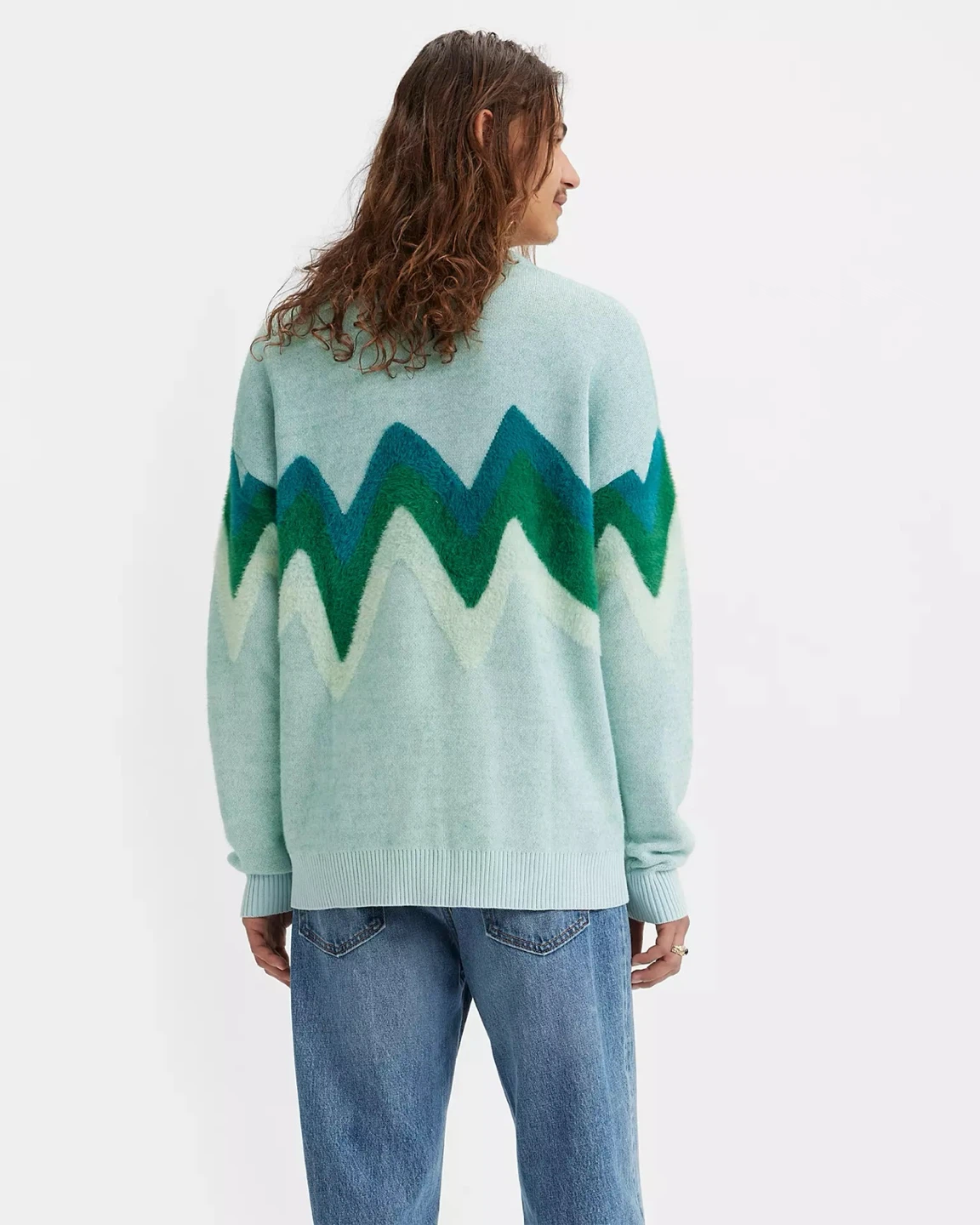NWOT Levi’s Rare Unisex Soft Cozy Mint Zigzag Cardigan - photo 3